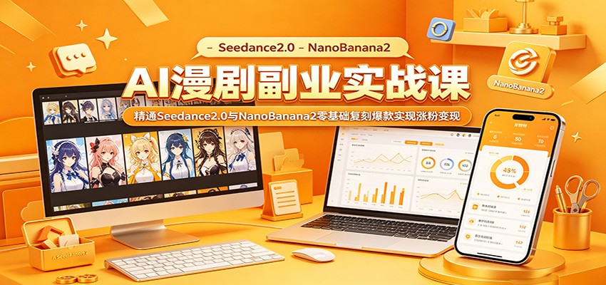 AI漫剧副业实战课：精通Seedance2.0与NanoBanana2零基础复刻爆款实现涨粉变现-小二项目网