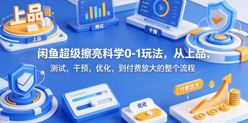 闲鱼超级擦亮科学0-1玩法，从上品，测试，干预，优化，到付费放大的整个流程-小二项目网