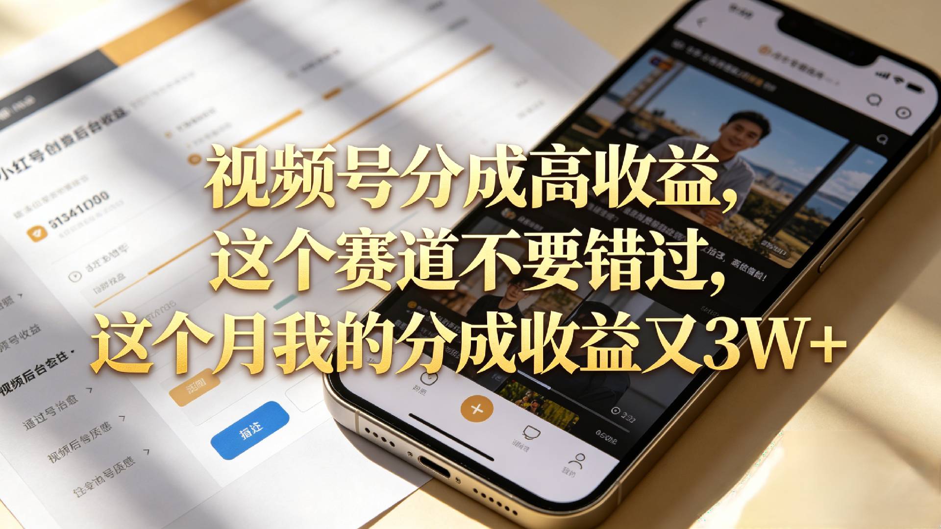 想要【视频号分成高收益】，这个赛道不要错过，这个月我的分成收益又3W+-小二项目网