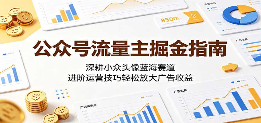 公众号流量主掘金指南：深耕小众头像蓝海赛道，进阶运营技巧轻松放大广告收益-小二项目网
