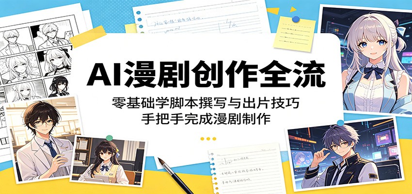 AI漫剧创作全流：零基础学脚本撰写与出片技巧，手把手完成漫剧制作-小二项目网