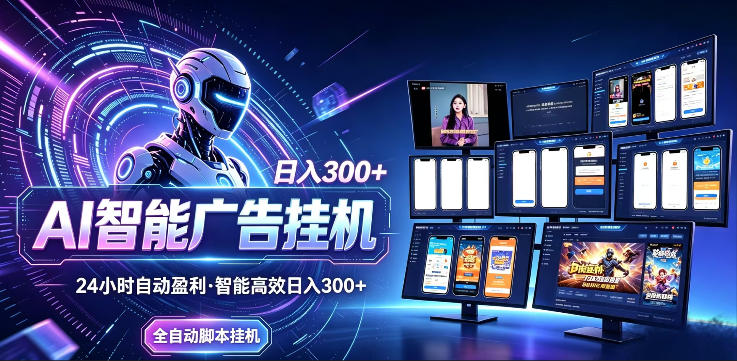 AI智能广告挂G项目，无需人工，单机稳定日入200+，可矩阵放大，24小时不间断刷广告賺收益【揭秘】-小二项目网