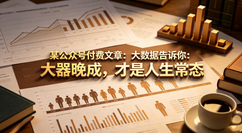 某公众号付费文章：大数据告诉你：大器晚成，才是人生常态-小二项目网