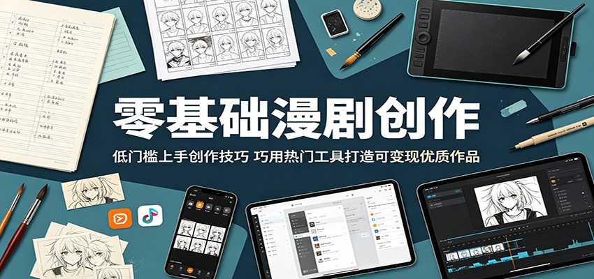 零基础漫剧创作：低门槛上手创作技巧，巧用热门工具打造可变现优质作品-小二项目网