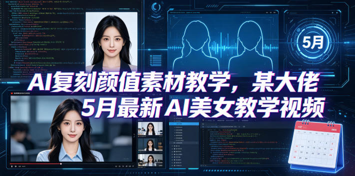 AI复刻颜值素材教学，某大佬5月最新AI美女教学视频，内含4月好物复刻教学-小二项目网