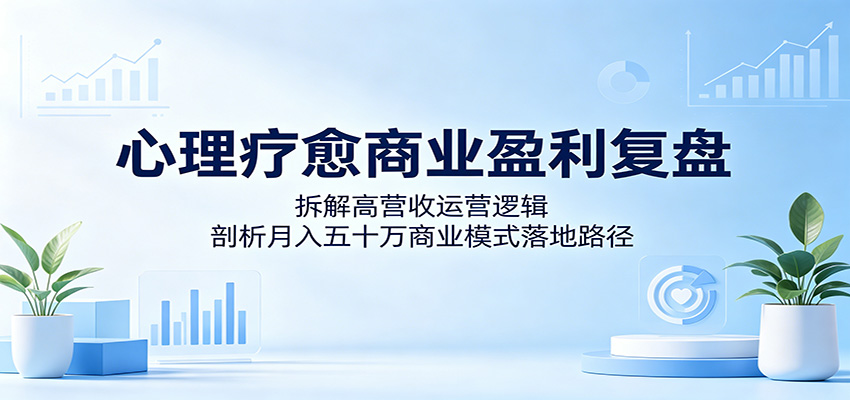 心理疗愈商业盈利复盘：拆解高营收运营逻辑，剖析月入五十万商业模式落地路径-小二项目网