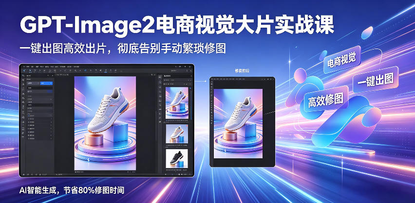 GPT-Image2电商视觉大片实战课，一键出图高效出片，彻底告别手动繁琐修图-小二项目网