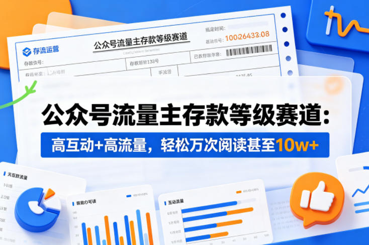 公众号流量主之存款等级赛道，高互动+高流量，轻松达到万次阅读，甚至10w+-小二项目网