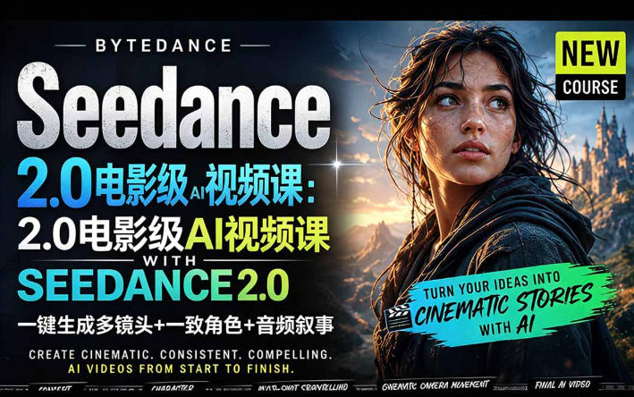字节跳动的Seedance 2.0 AI电影视频生成制作教程，一键生成多镜头+一致角色+音频叙事-中英字幕-小二项目网