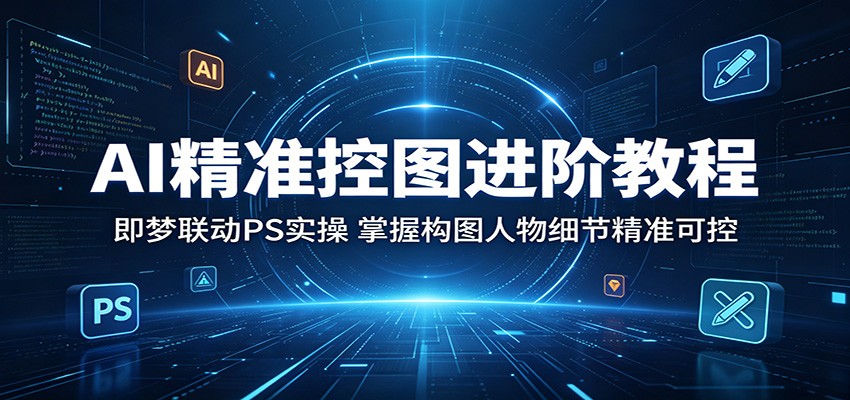 AI精准控图进阶教程：即梦联动PS实操，掌握构图人物细节精准可控-小二项目网