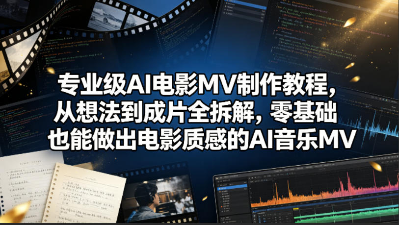 专业级AI电影MV制作教程，从想法到成片全拆解，零基础也能做出电影质感的AI音乐MV-小二项目网