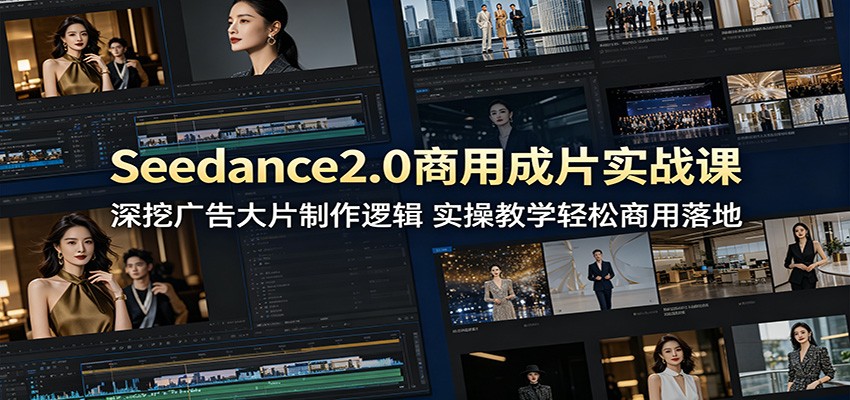 Seedance2.0商用成片实战课：深挖广告大片制作逻辑，实操教学轻松商用落地-小二项目网