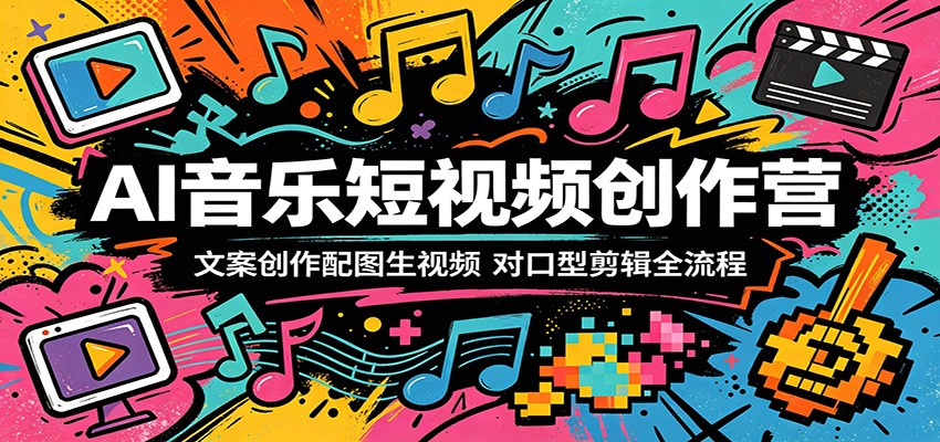 AI音乐短视频创作营：文案创作配图生视频，对口型剪辑全流程-小二项目网