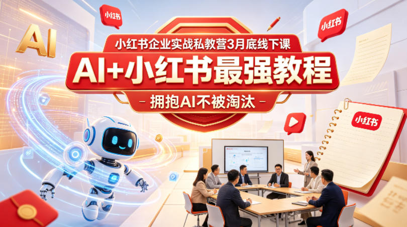 小红书企业实战私教营3月底线下课，AI+小红书最强教程，拥抱AI不被淘汰-小二项目网