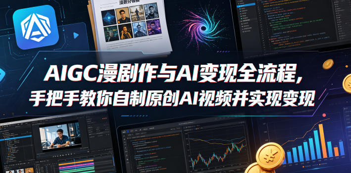 AIGC漫剧创作与AI变现全流程，手把手教你自制原创AI视频并实现变现-小二项目网
