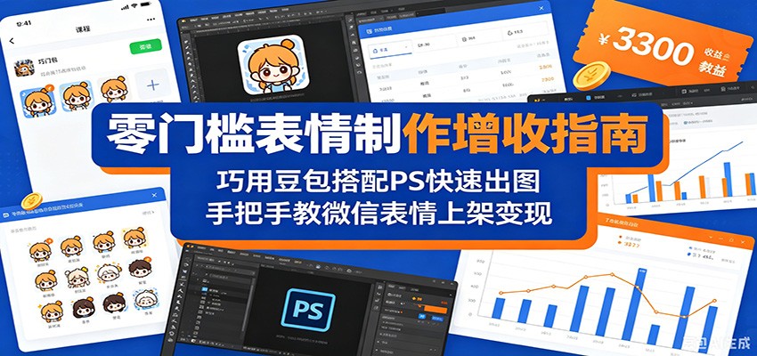 零门槛表情制作增收指南：巧用豆包搭配 PS 快速出图，手把手教微信表情上架变现-小二项目网
