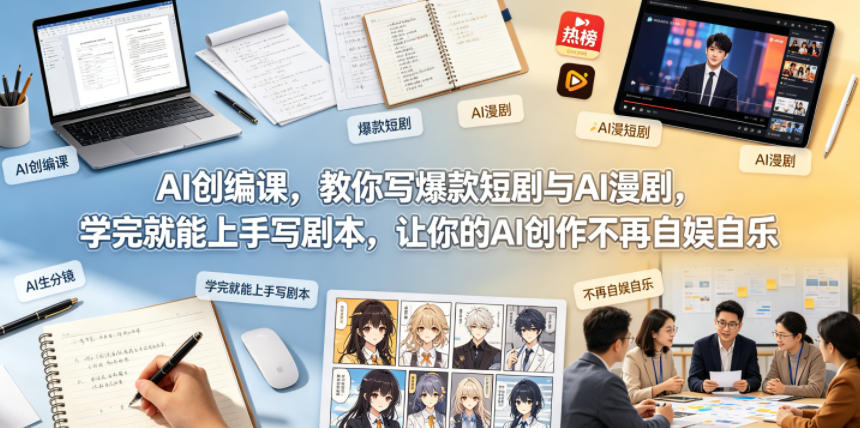 AI创编课，教你写爆款短剧与AI漫剧，学完就能上手写剧本，让你的AI创作不再自娱自乐-小二项目网