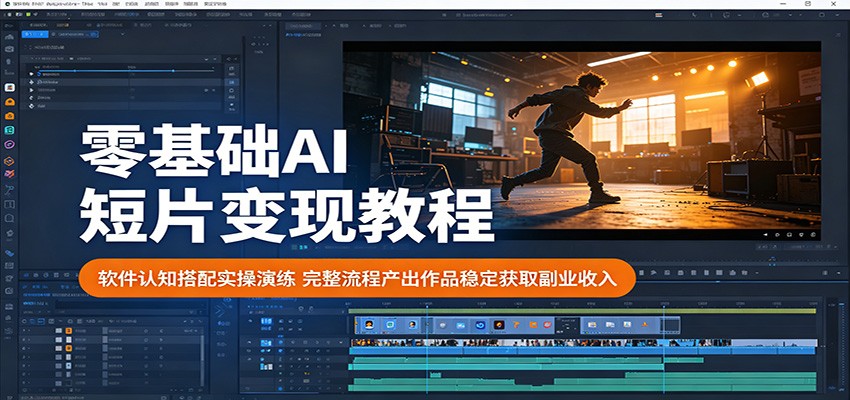 零基础AI短片变现教程：软件认知搭配实操演练，完整流程产出作品稳定获取副业收入-小二项目网