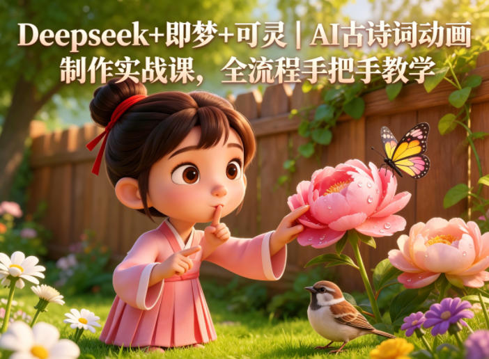 Deepseek+即梦+可灵｜AI古诗词动画制作实战课，全流程手把手教学-小二项目网