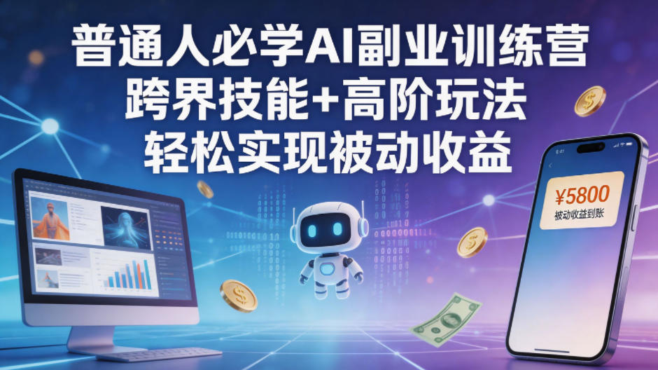 普通人必学AI副业训练营跨界技能+高阶玩法轻松实现被动收益-小二项目网