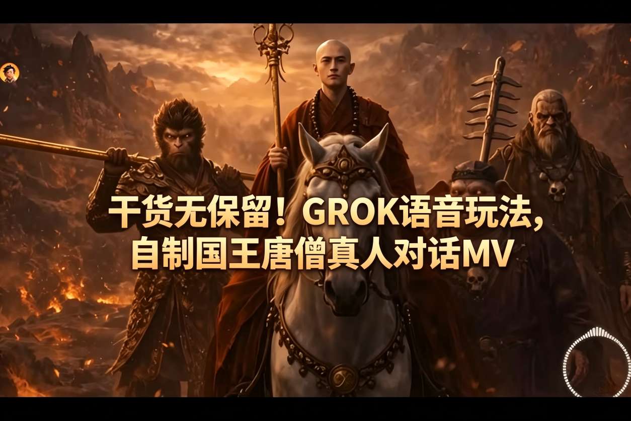 干货无保留！GROK语音玩法，自制国王唐僧真人对话MV-小二项目网