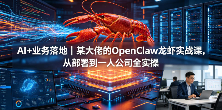 AI+业务落地｜某大佬的OpenClaw小龙虾实战课，从部署到一人公司全实操-小二项目网