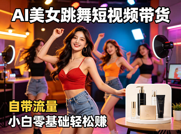 AI美女跳舞短视频带货：自带流量，小白零基础轻松賺，详细拆解-小二项目网