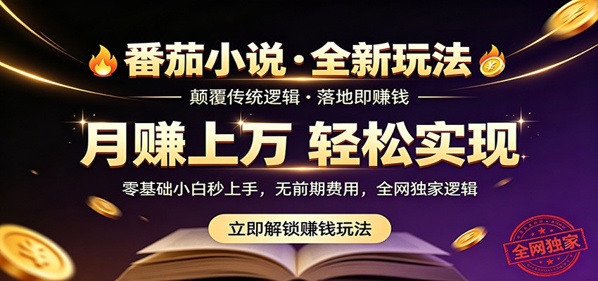 番茄小说5月最新独家玩法，稳定落地实测月入过万！-小二项目网