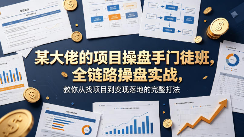 某大佬的项目操盘手门徒班，全链路操盘实战，教你从找项目到变现落地的完整打法-小二项目网