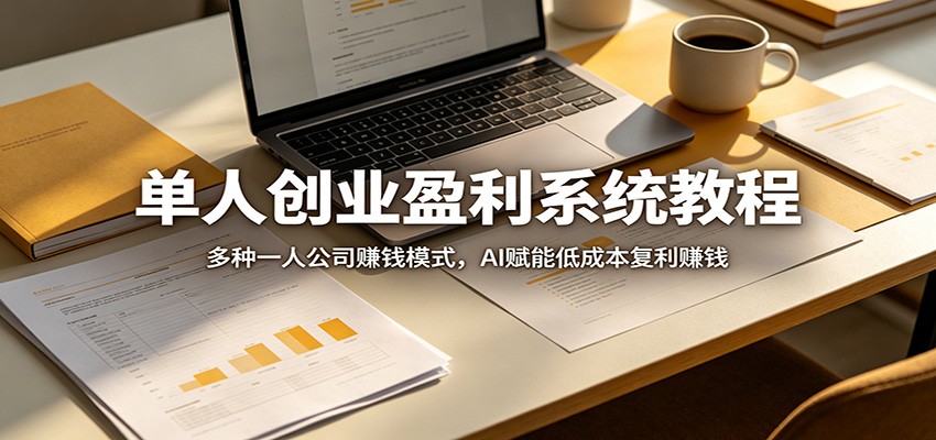单人创业盈利系统教程：多种一人公司赚钱模式，AI赋能低成本复利赚钱-小二项目网