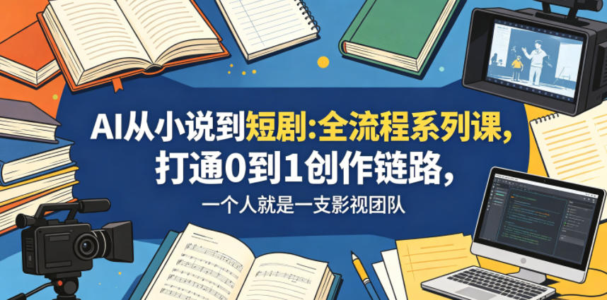 AI从小说到短剧全流程系列课，打通0到1创作链路，一个人就是一支影视团队-小二项目网