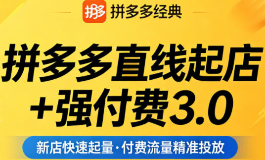 拼多多直线起店+强付费3.0，教你稳定起店、高效控投产、破解流量瓶颈（更新4月）-小二项目网