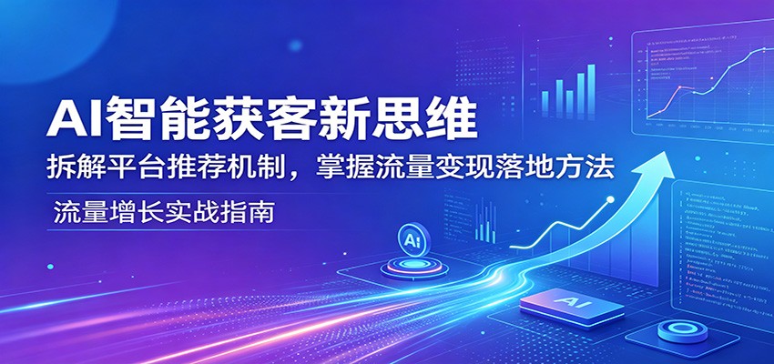 AI智能获客新思维：拆解平台推荐机制，掌握流量变现落地方法-小二项目网