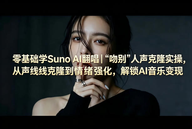 零基础学Suno AI翻唱｜《吻别》人声克隆实操，从声线克隆到情绪强化，解锁AI音乐变现-小二项目网