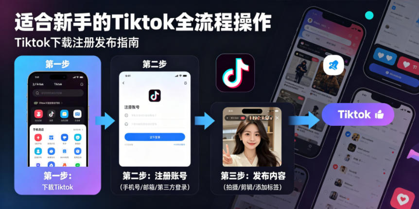Tiktok下载注册发布，适合新手的Tiktok全流程操作-小二项目网