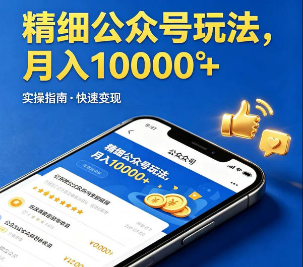 精细化公众号玩法，我们给你提供文章，你来负责发布，收益可观，月入1W+【揭秘】-小二项目网