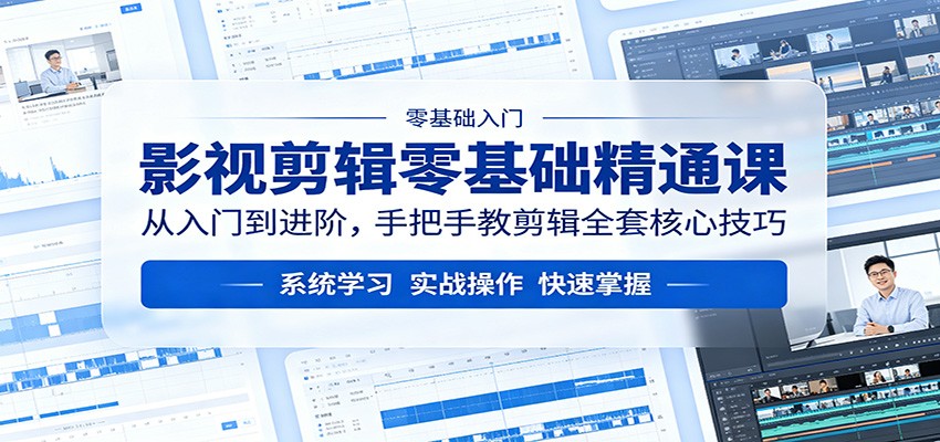 影视剪辑零基础精通课：从入门到进阶，手把手教剪辑全套核心技巧-小二项目网