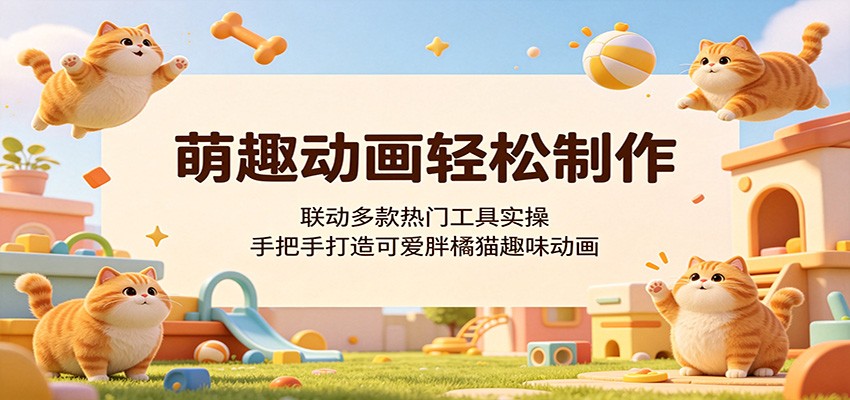 萌趣动画轻松制作，联动多款热门工具实操，手把手打造可爱胖橘猫趣味动画-小二项目网
