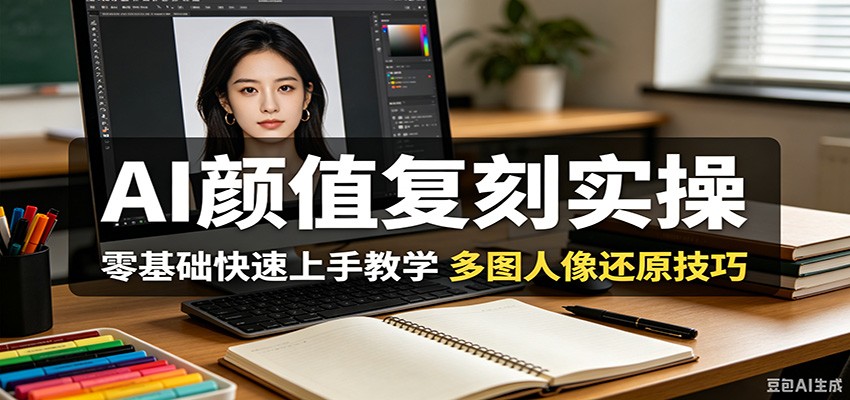 AI颜值复刻实操，零基础快速上手教学，多图人像还原技巧-小二项目网