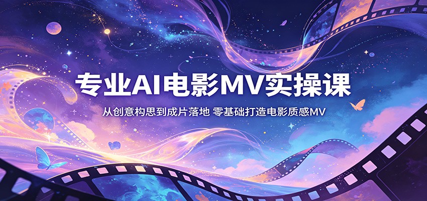 专业AI电影MV实操课：从创意构思到成片落地，零基础打造电影质感MV-小二项目网