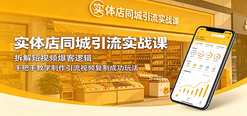实体店同城引流实战课：拆解短视频爆客逻辑，手把手教学制作引流视频复制成功玩法-小二项目网