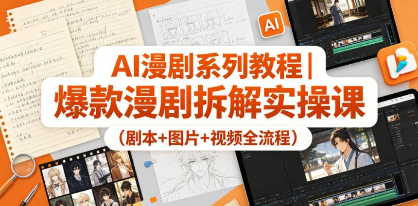 AI漫剧系列教程｜爆款漫剧拆解实操课（剧本+图片+视频全流程）-小二项目网