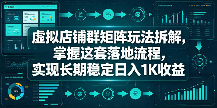 虚拟店铺群矩阵玩法拆解，掌握这套落地流程，实现长期稳定日入1K收益【揭秘】-小二项目网