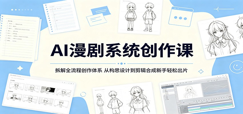 AI漫剧系统创作课：拆解全流程创作体系，从构思设计到剪辑合成新手轻松出片-小二项目网