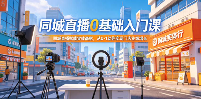 同城直播0基础入门课，同城直播赋能实体商家，从0-1助你实现门店业绩增长-小二项目网