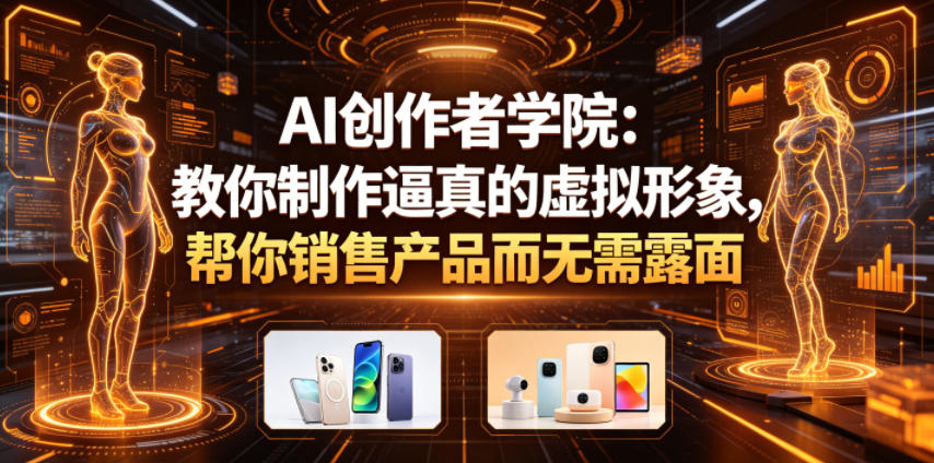 AI创作者学院：教你制作逼真的虚拟形象，帮你销售产品而无需露面【原创双语字幕】-小二项目网