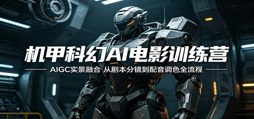 机甲科幻AI电影训练营：AIGC实景融合，从剧本分镜到配音调色全流程-小二项目网