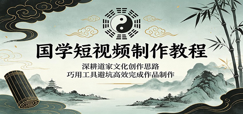 国学短视频制作教程：深耕道家文化创作思路，巧用工具避坑高效完成作品制作-小二项目网