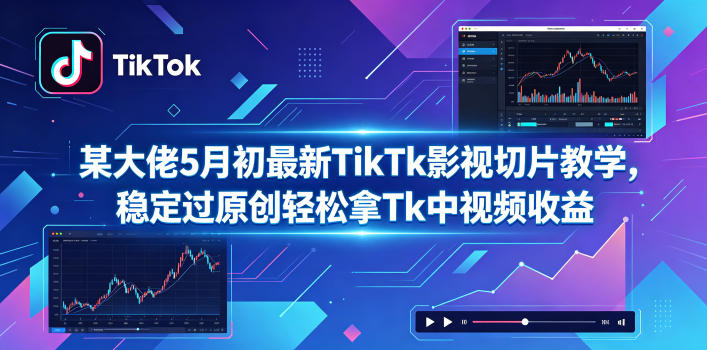 某大佬5月初最新TikTk影视切片教学，稳定过原创轻松拿Tk中视频收益-小二项目网