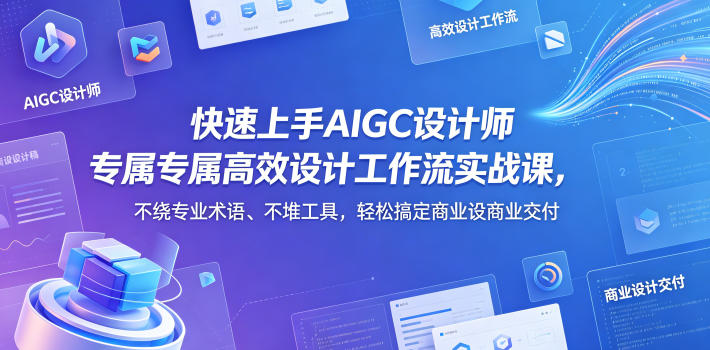 快速上手AIGC设计师专属高效设计工作流实战课，不绕专业术语、不堆工具，轻松搞定商业设计交付-小二项目网
